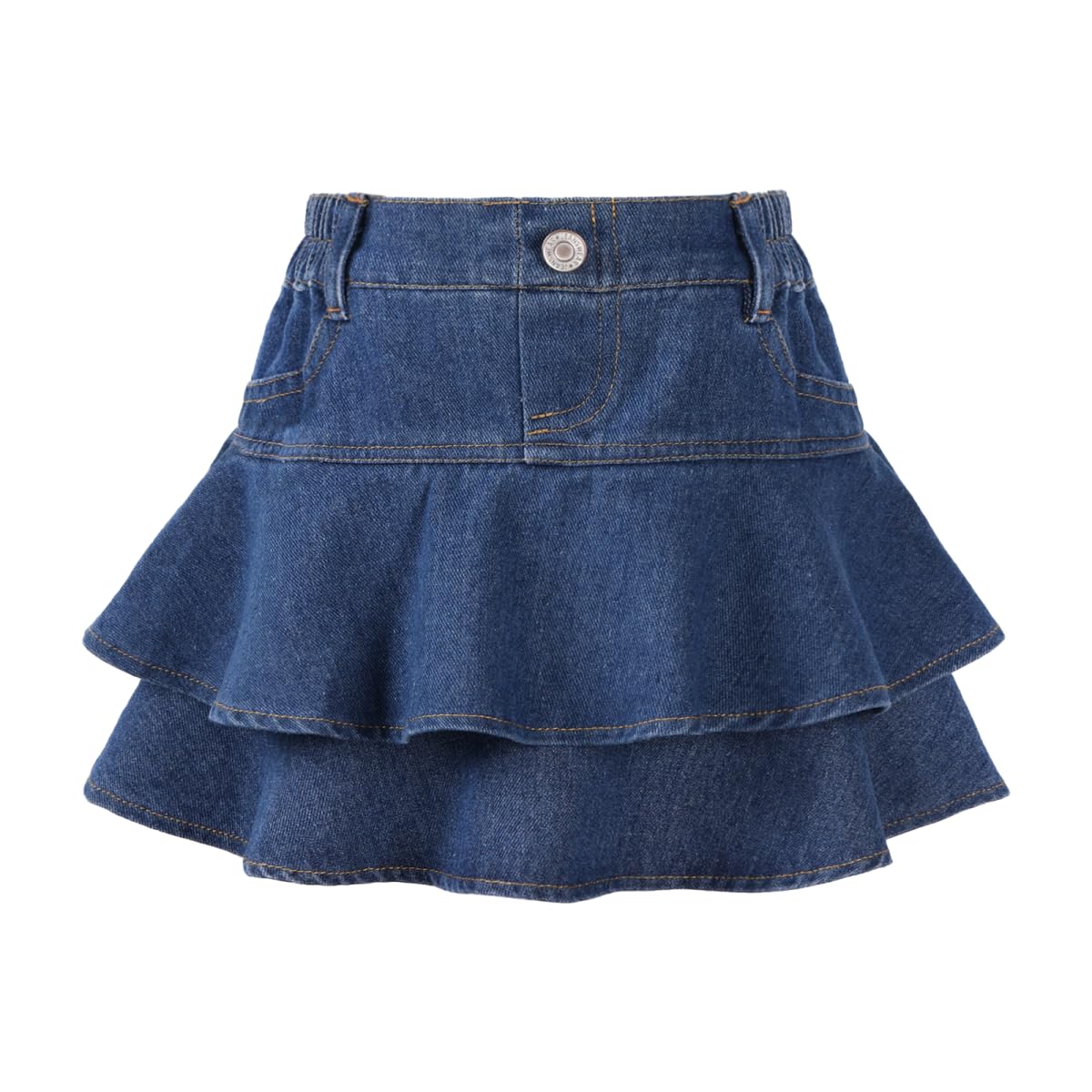 WELAKEN Jean Skirt for Girls Toddler & Kids II Girl's Elastic Waist A Line Mini Denim Skirts