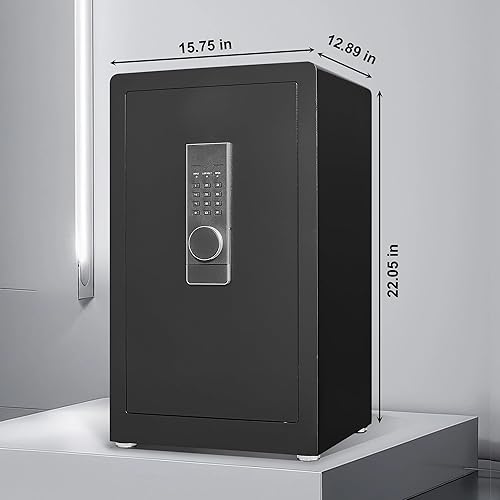Miniatura 6 de Marcree Caja fuerte de gabinete digital de 3.0 pies cúbicos con compartimento oculto, caja fuerte de seguridad resistente para el hogar con 6 pernos