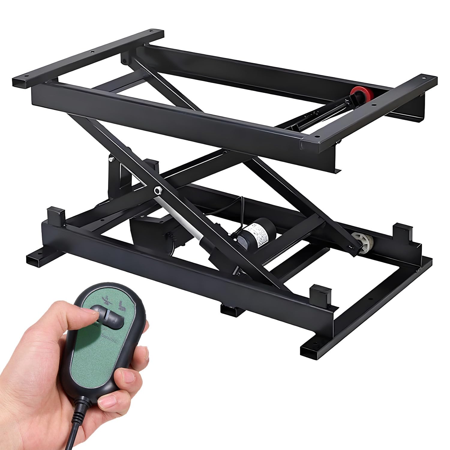 Mesa elevadora de tijera eléctrica con control remoto, plataforma hidráulica ajustable para manejo y transporte de materiales