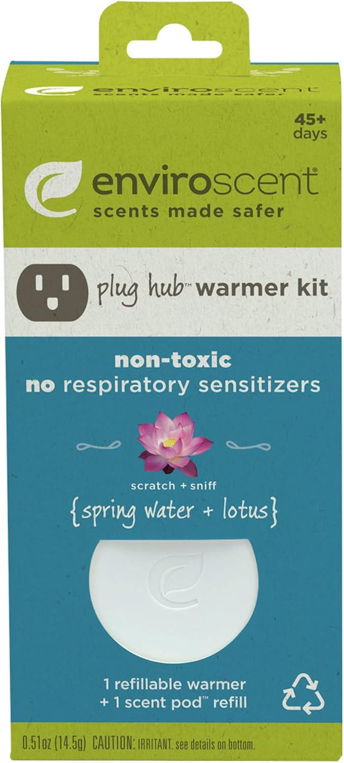 Enviroscent, Plug Hub Warmer Starter Kit Spring Water Lotus, 0.51 Ounce