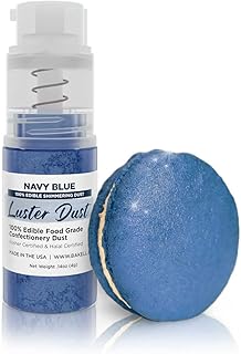 Luster Dust - Navy Blue (4g 1x Pump) | Edible Vegan Dust & Paint for Cake Decorating, Ice Cream, Desserts, Cocktails and Beverages by Bakell