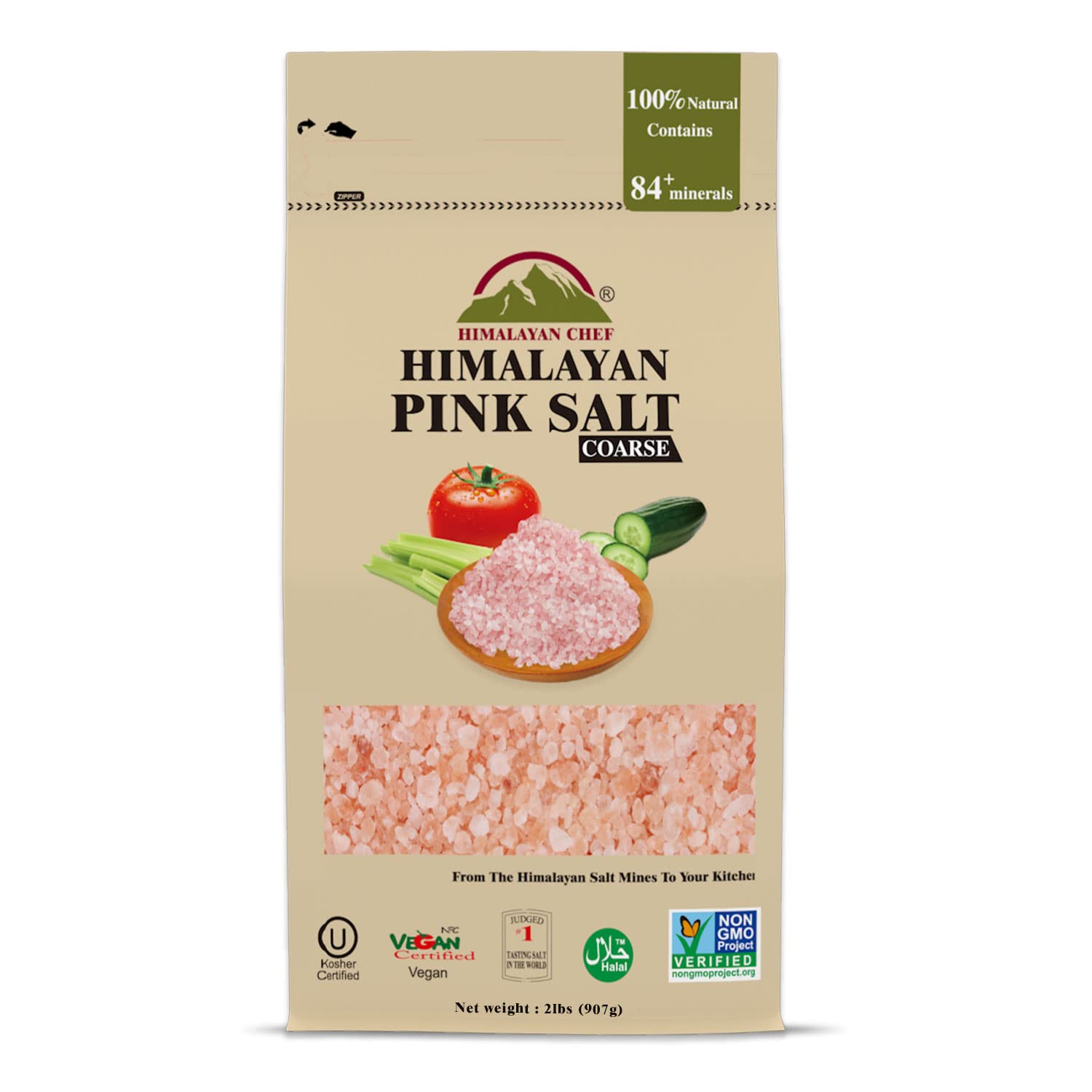 Himalayan ChefHimalayan Pink Salt, Coarse Grain, Refill Grinders - 2 Pound (Pack of 6)