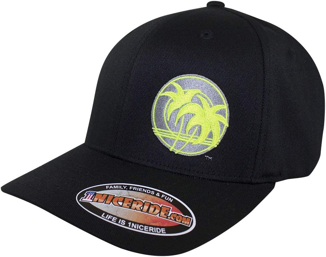 Retro Palm Hat – Classic Fitted Hat Black/Yellow | Premium Embroidered Palm Logo | Lifestyle Cap | Men’s & Women’s Everyday Fit | Surf, Street & Outdoor Style