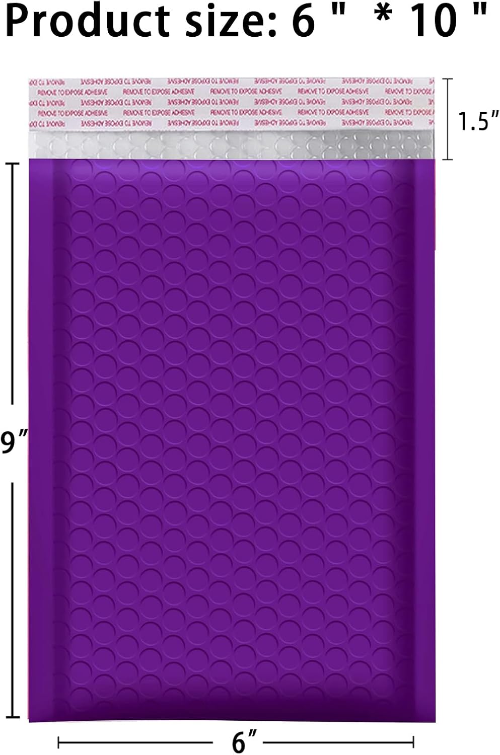 6x10 inches Poly Bubble Mailers, Self Seal and Water Resistant Padded Shipping Bags (usable 6x9 inches) (Purple, 1000 pieces)