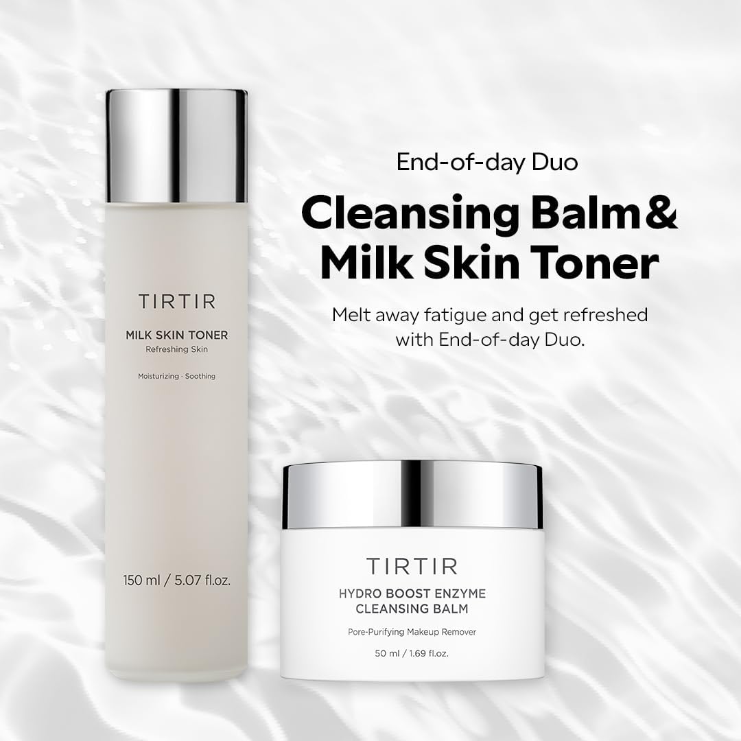 TIRTIR End-of-Day Routine - Milk Skin Toner + Hydro Enzyme Cleansing Balm