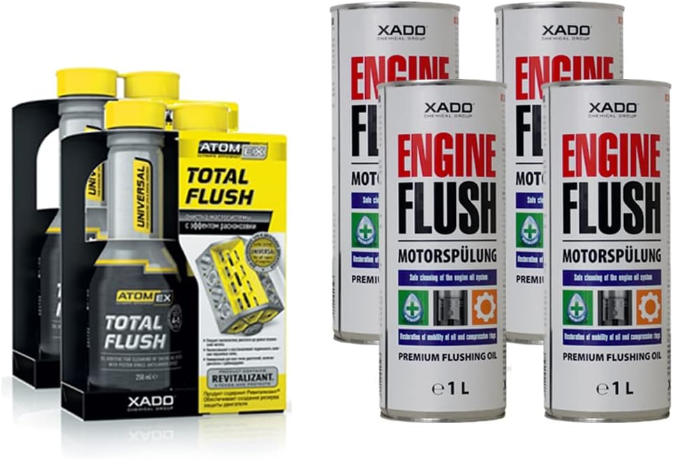 XADO Set for engine cleaning and engine flushing 2 x total flush + 2