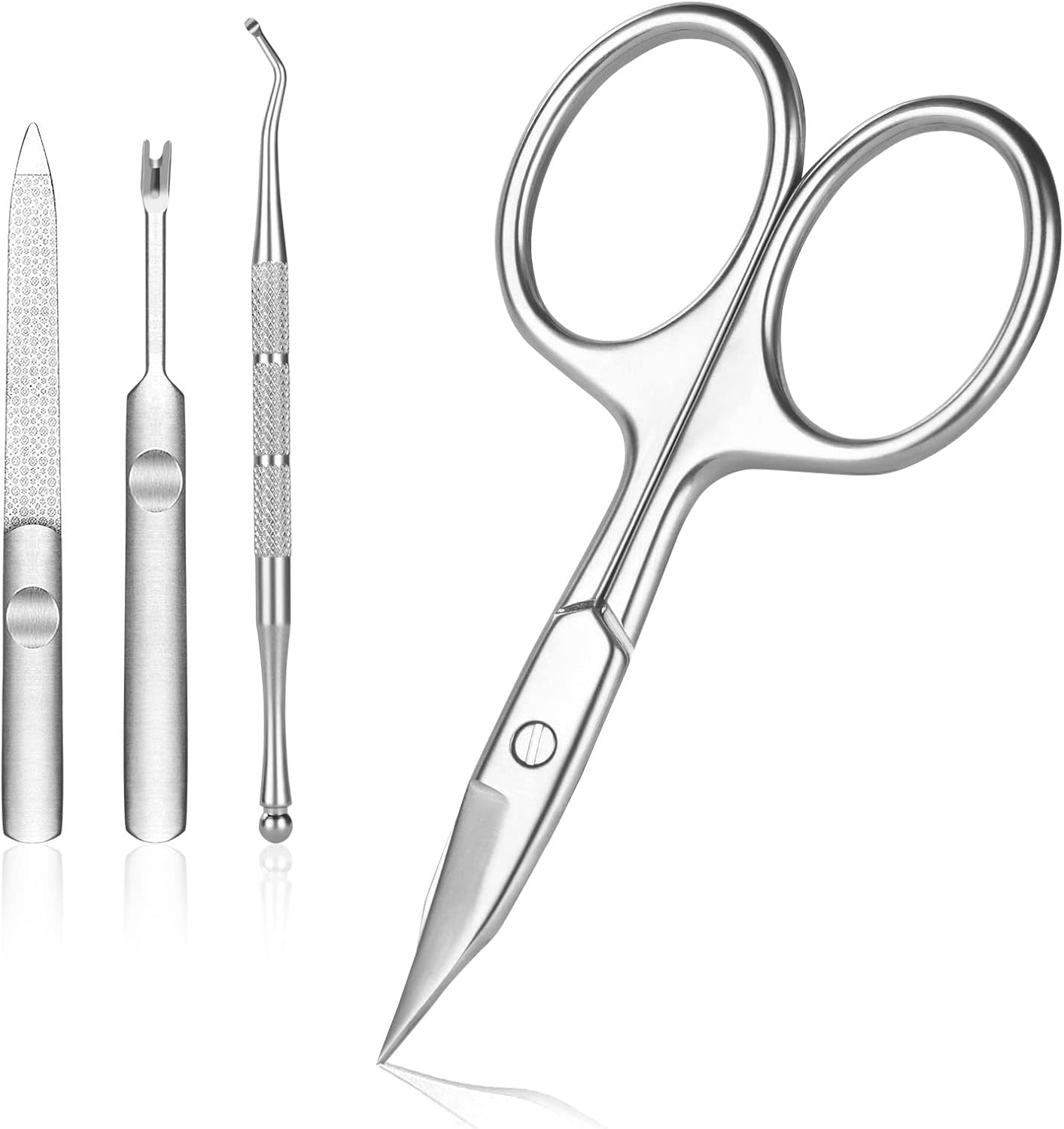 URAQT Nail Scissors, 4 PCS Manicure Scissors Kits, Sharp Curved Cuticle