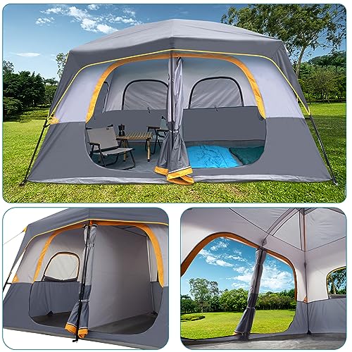 Image of UNP 2 /4 /6 /8 Person Tent, Portable Cabin Tent, Camping Tent 4-Person Easy Set Up, Waterproof with Top Rainfly for Outdoor Camping /Hiking