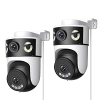 Reobiux 2K Telecamera Wi-Fi Esterno con Doppia Lente, 360° PTZ Videocamera Sorveglianza Esterno