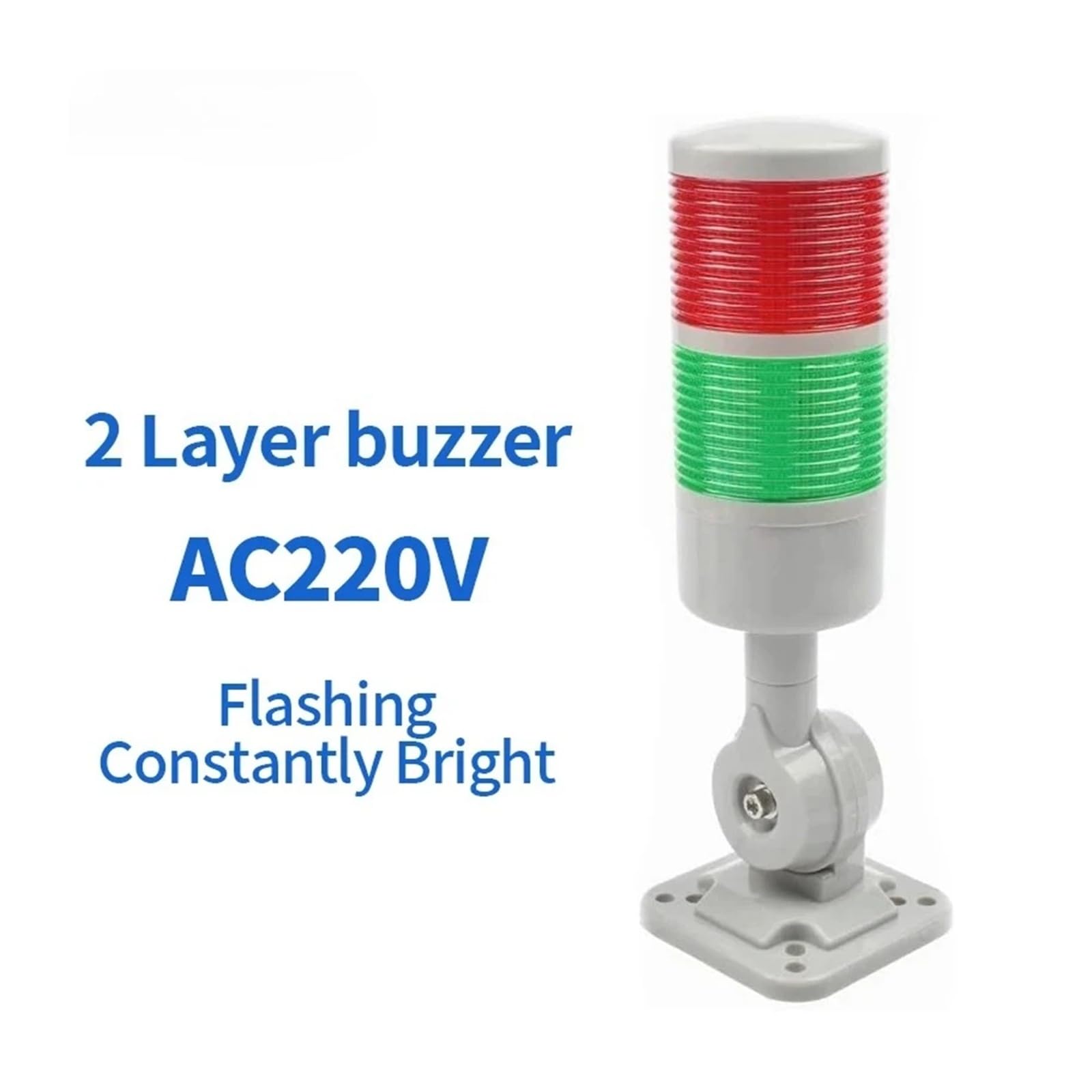 Sygnałowa wieża świetlna maszyna DC12-24V AC220V stałe migające światło przemysłowe światła ostrzegawcze brzęczyk (2 warstwy AC220V)