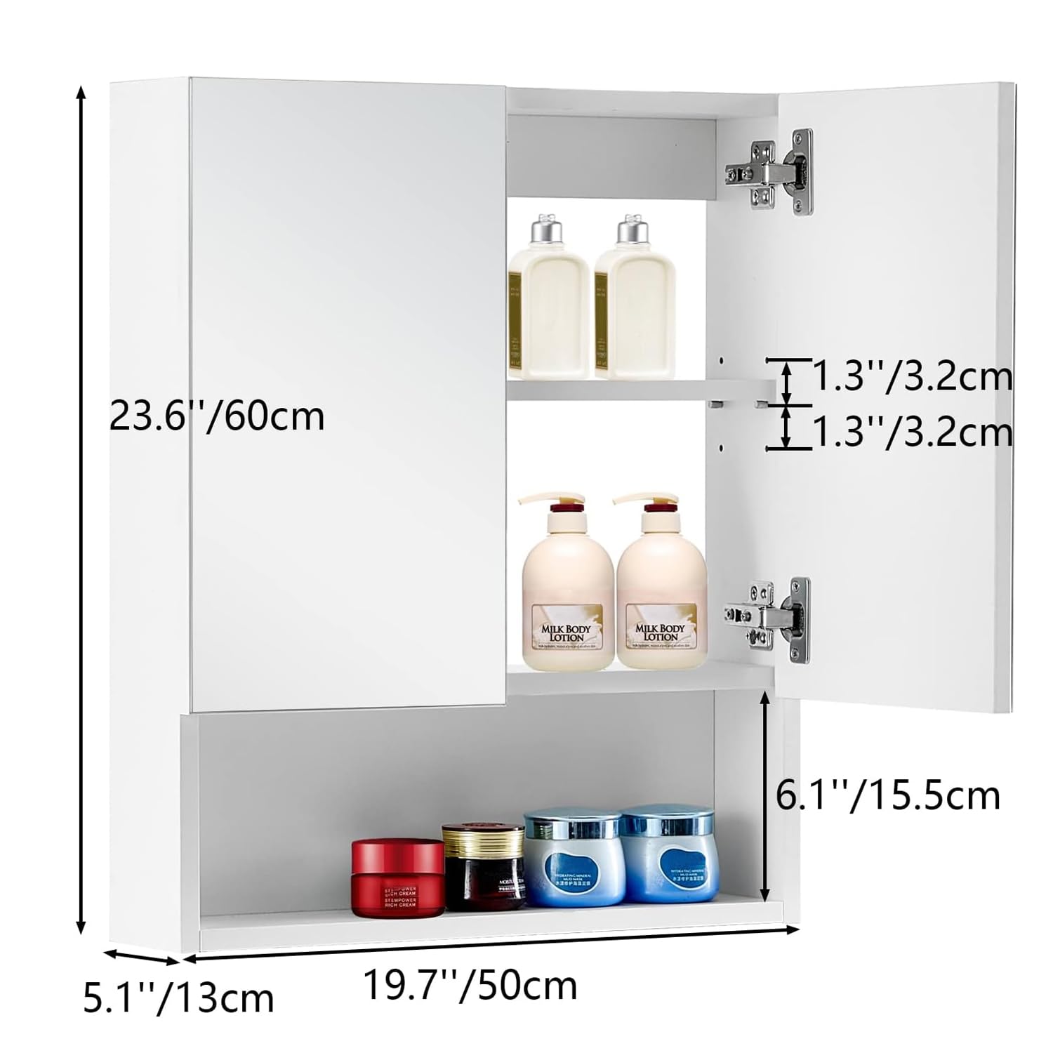 HOCSOK Meuble Colonne de Salle de Bain, Armoire Haute Meuble Rangement