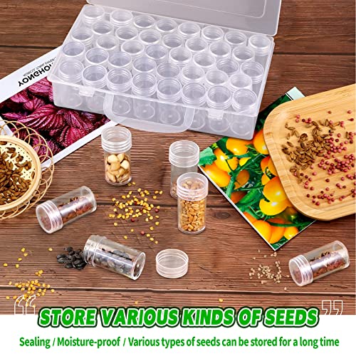 Seed Storage Box, Seeds Storage Organizer With Label Stickers(Seeds Not Included), 38 Slots, Seed Container Storage Use For Flower Seeds,Vegetable Seeds, Clover Seeds,Basil Seeds,Tomato Seeds #TOP1