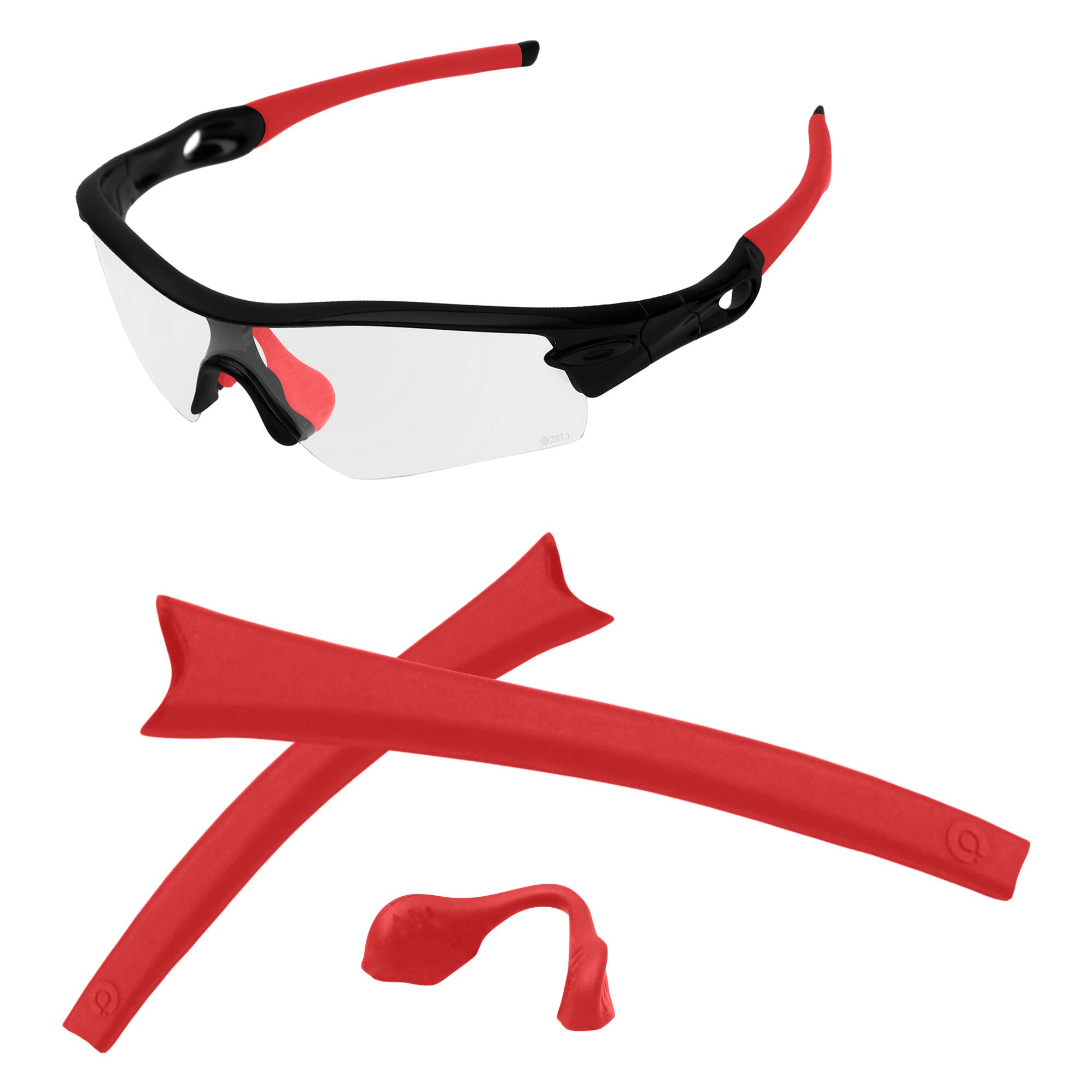 Aozan Men's Red Rubber Kit Replacet Sock Kits Compatible With Oakley Radar Path/Pitch/Range/Edge Sunglasses - Red