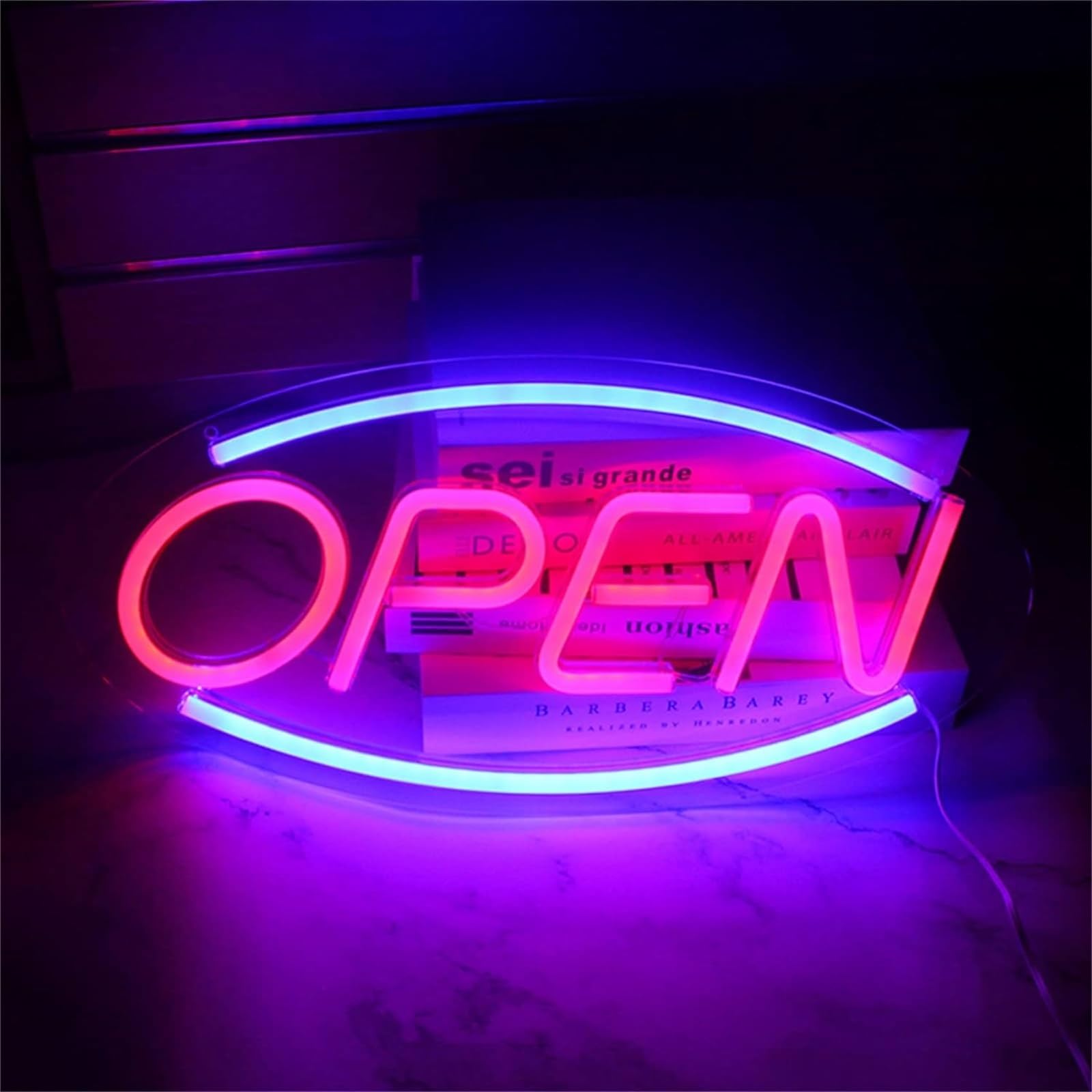 Znak świetlny LED Neon Otwarte Neony LED, Zasilany przez USB Znak biznesowy Neony, Bar Party Store Restaurant 45x22cm,
