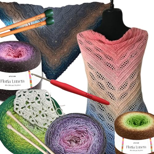 Image of Floria Lunera Cotton Yarn 55% Cotton 45% Acrylic 250g 1093 Yards Multicolor Rainbow Crochet Yarn Handknit Cake Soft Variegated Yarn for Spring Summer Projects Blankets Scarves-93288