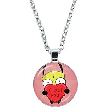 TCB Creations Invader Carton Zim Girs Cartoon Character Glass Dome Necklace Pendant