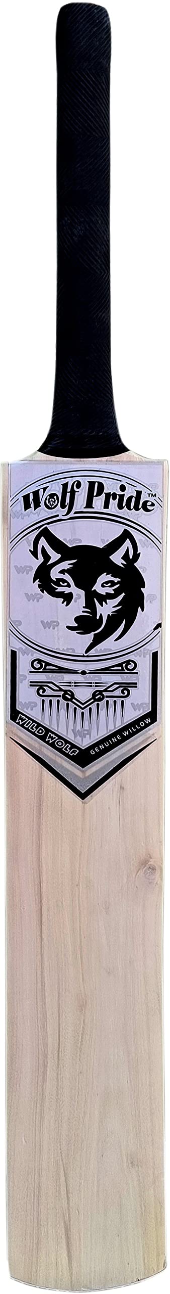 WOLF PRIDE Wild White & Black Poplar Willow Cricket Bat 3 in 1