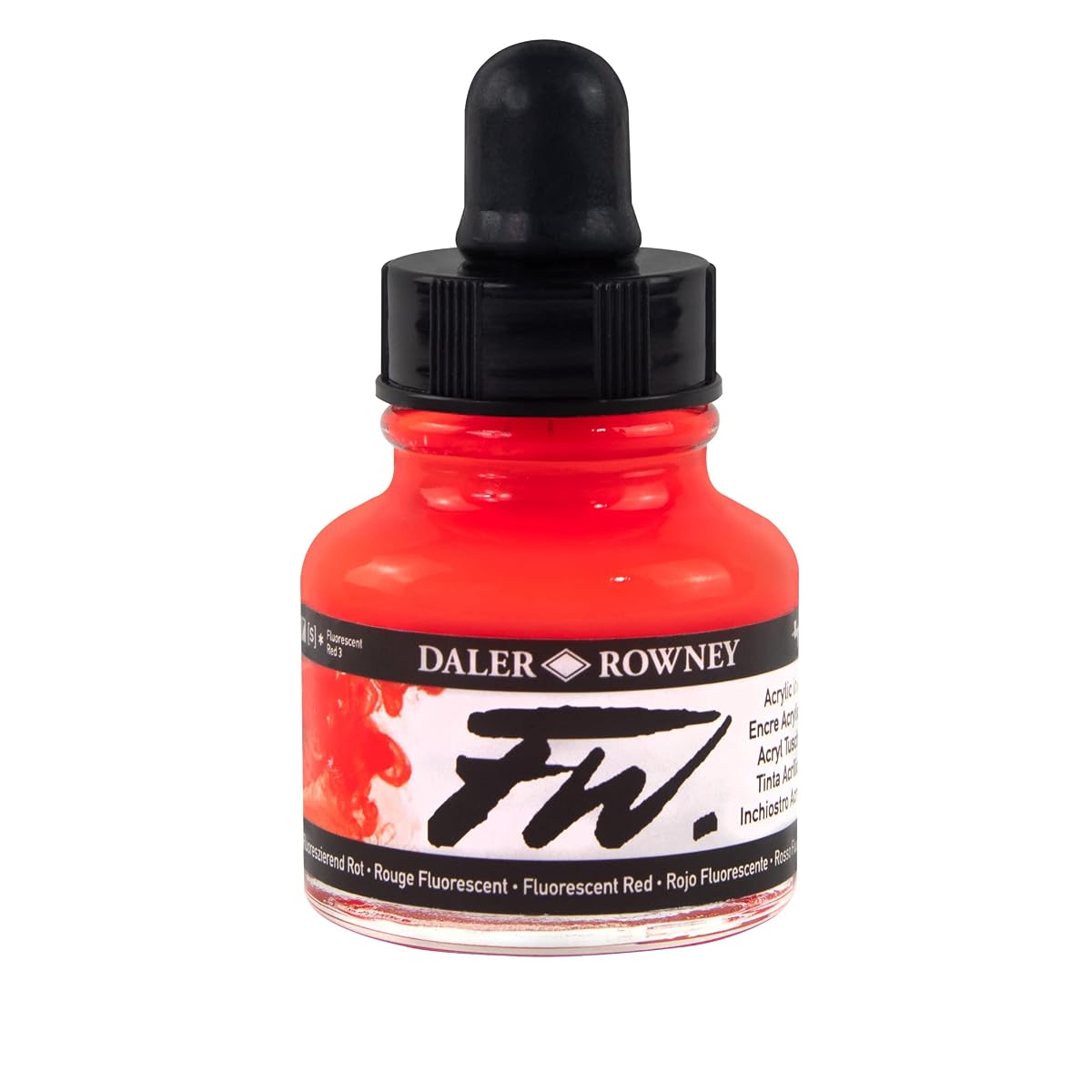 Daler-Rowney FW Fluorescent Acrylic Ink, 1 oz, Red (160029544)