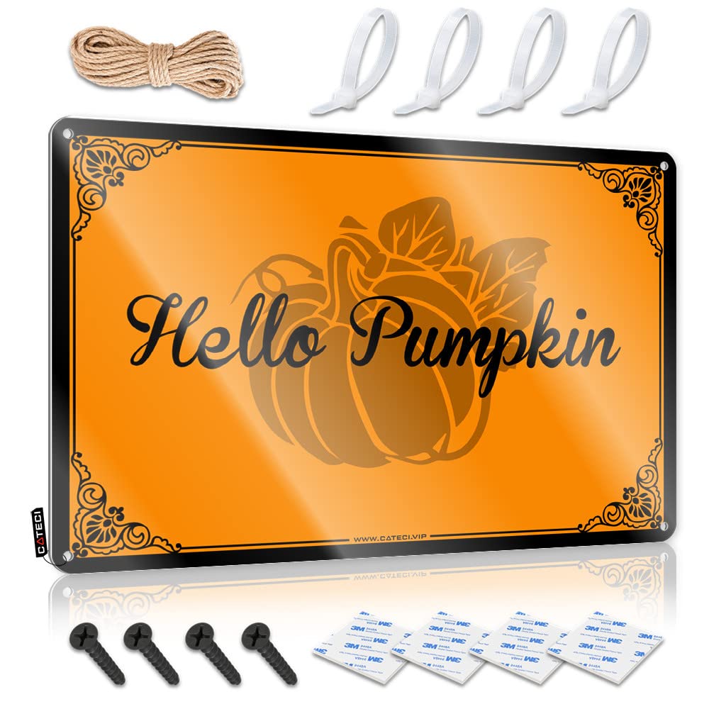 Bedroom Door Sign Hello Pumpkin Tin Sign 1 Bar Sign For Home Decor Bar Wall Decor(30X40CM)