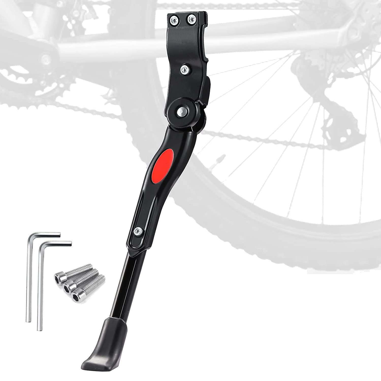 TaekuBicycle Stand Universal Bicycle Side Stand Adjustable Aluminium Alloy Wheel Stand Support for Bicycle Mountain Bike Road Bike with Wheel Diameter 24-27.5 Inches