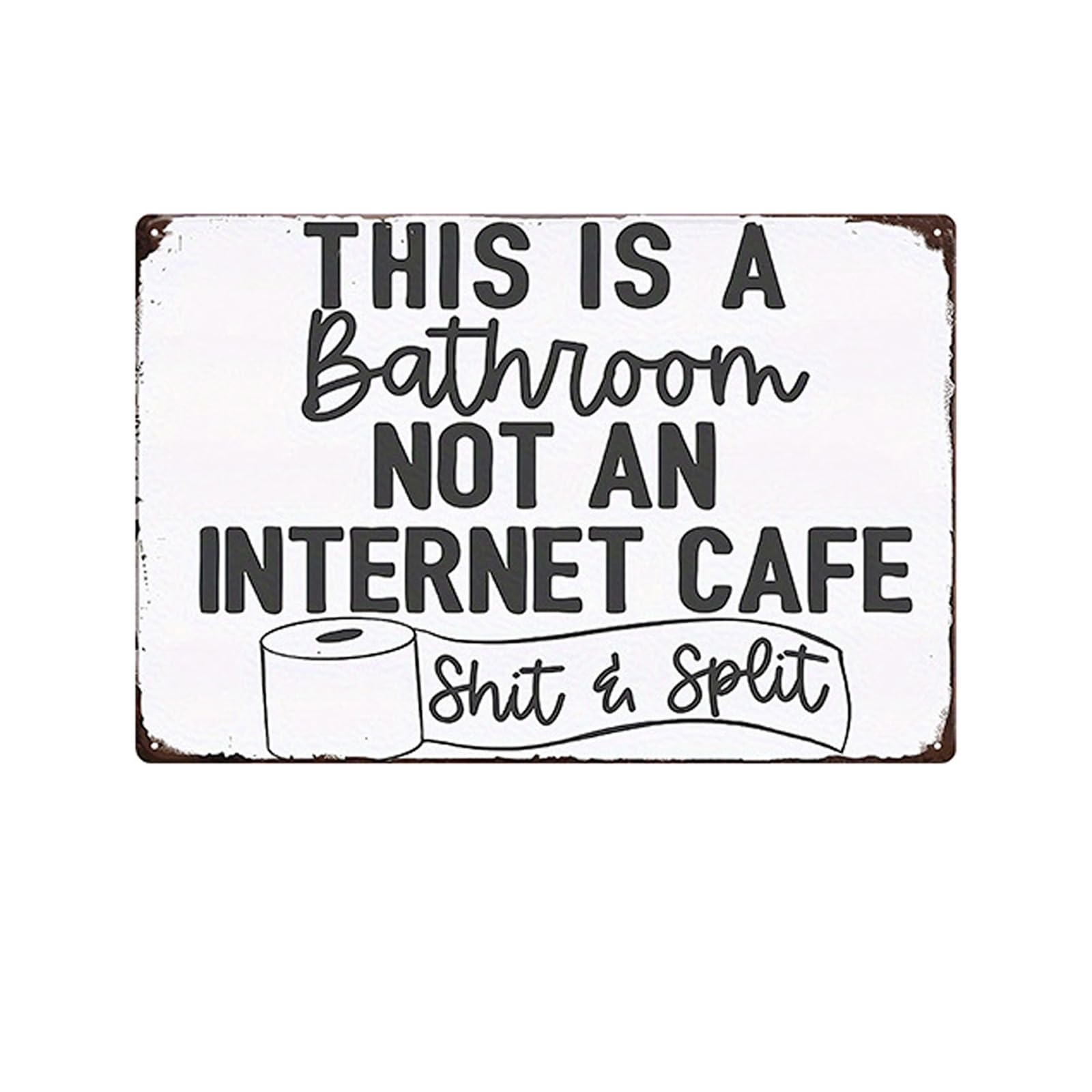 Antique Metal Tin Sign This Is a Bathroom Not a Internet Cafes & Split Wall Art Decors for Home Washroom Plaques Bathroom Decors Sign