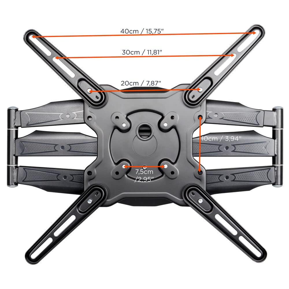 celexon TV- Soporte de Pared Adjust-SRT55470-32-55'' - 55-470mm de Distancia a la Pared - VESA 400x400 - hasta 50kg - inclinable y Giratorio - Soporte de Pared para TV