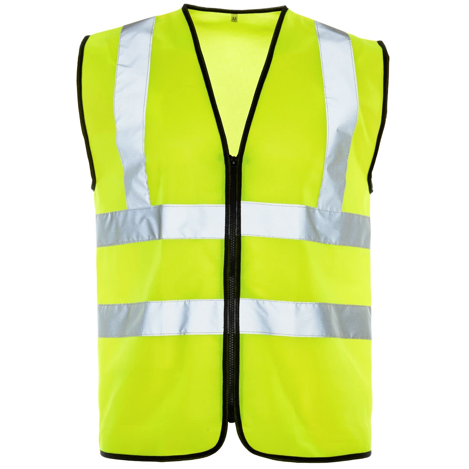 Expert Workwear Hi Vis Vest Zipper High Visibility Unisex Zipped Safety Vest Reflective Hi Viz Zip Waistcoat Jacket Class 2 (L, Yellow - Zip)