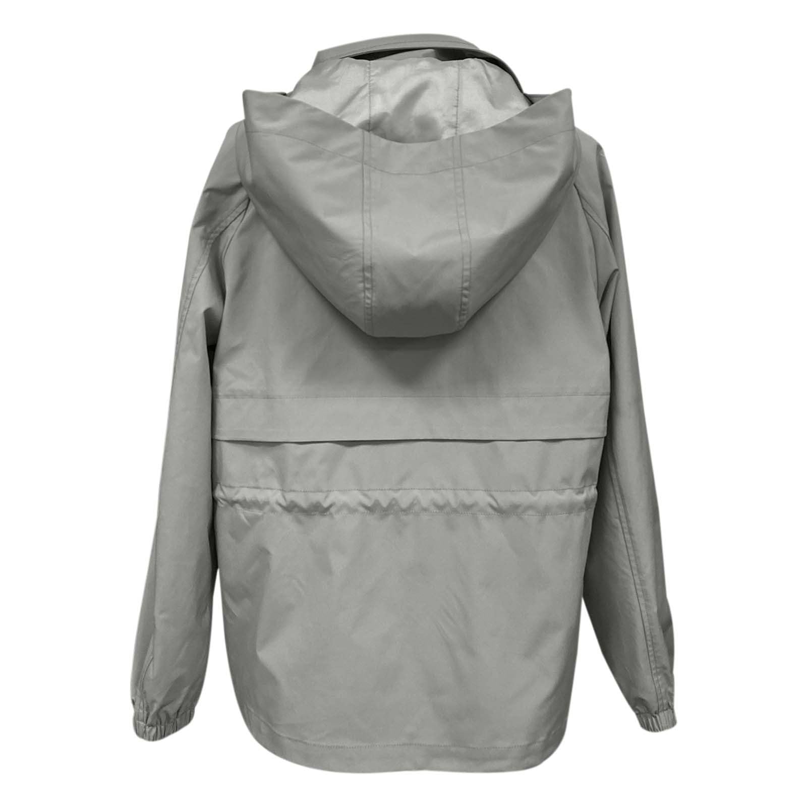 Generisch Poncho impermeabile con cappuccio, traspirante, per trekking e tempo libero, giacca a vento di media lunghezza