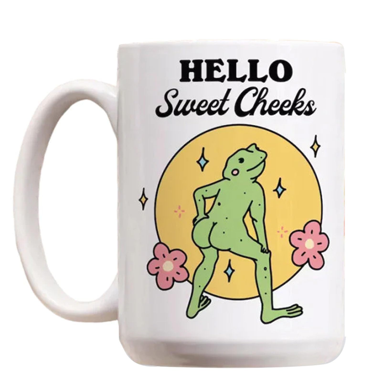 Funny Frog Coffee Mug, Its Okay To Not Be Okay Ceramic Cup, Hello Sweet Cheeks Frog Mug, Frog Coffee Travel Mug Tea Milk Cup, Coffee Mugs for Frog Lovers, Thoughtful Gift (B)