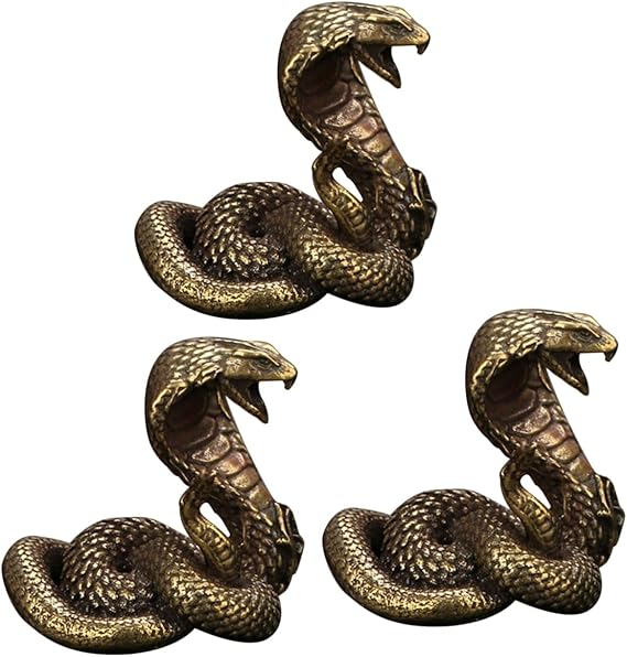 HOMSFOU 3 Pieces Zodiac Snake Ornament Snake Shaped Ornament Vintage