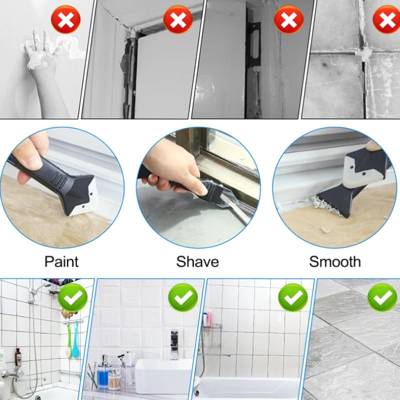 Kit Calafataggio Silicone 13 Pezzi - Spatole, Raschietti E Beccucci Per Sigillante - Foto 4