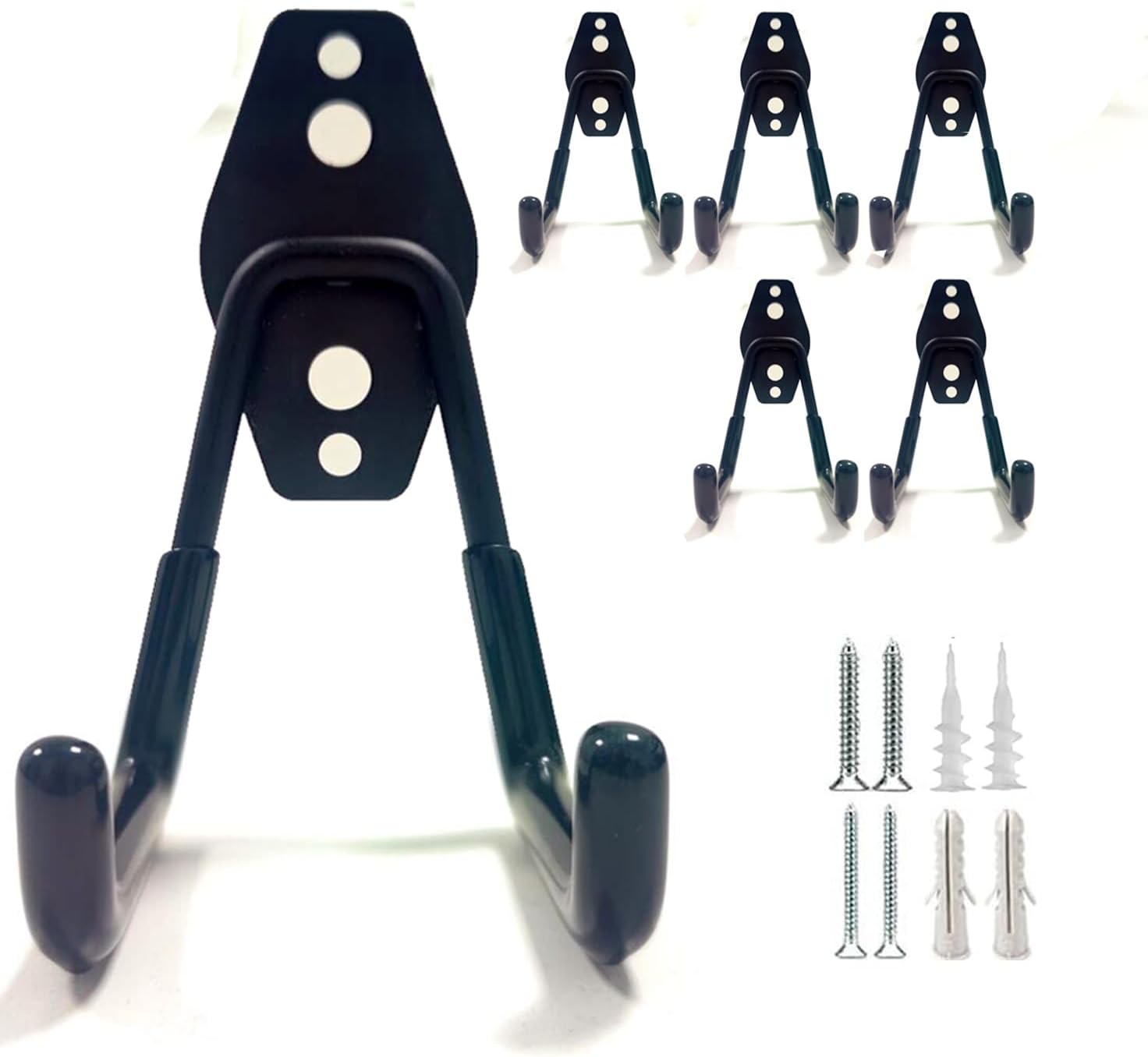 Garage Hooks Heavy Duty 6 Pack, Garage Wall Hooks, Hooks for Hanging Heavy Duty, Wall Mount Small Utility U Hooks, Garage Hanger&Organizer for Organizing Garden Lawn Tools, Garden Tools, Ropes