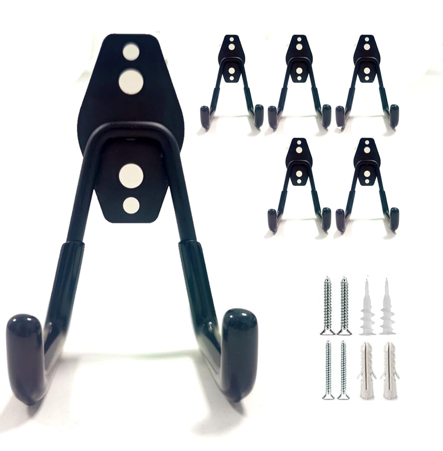 Garage Hooks Heavy Duty 6 Pack, Garage Wall Hooks, Hooks for Hanging Heavy Duty, Wall Mount Small Utility U Hooks, Garage Hanger&Organizer for Organizing Garden Lawn Tools, Garden Tools, Ropes