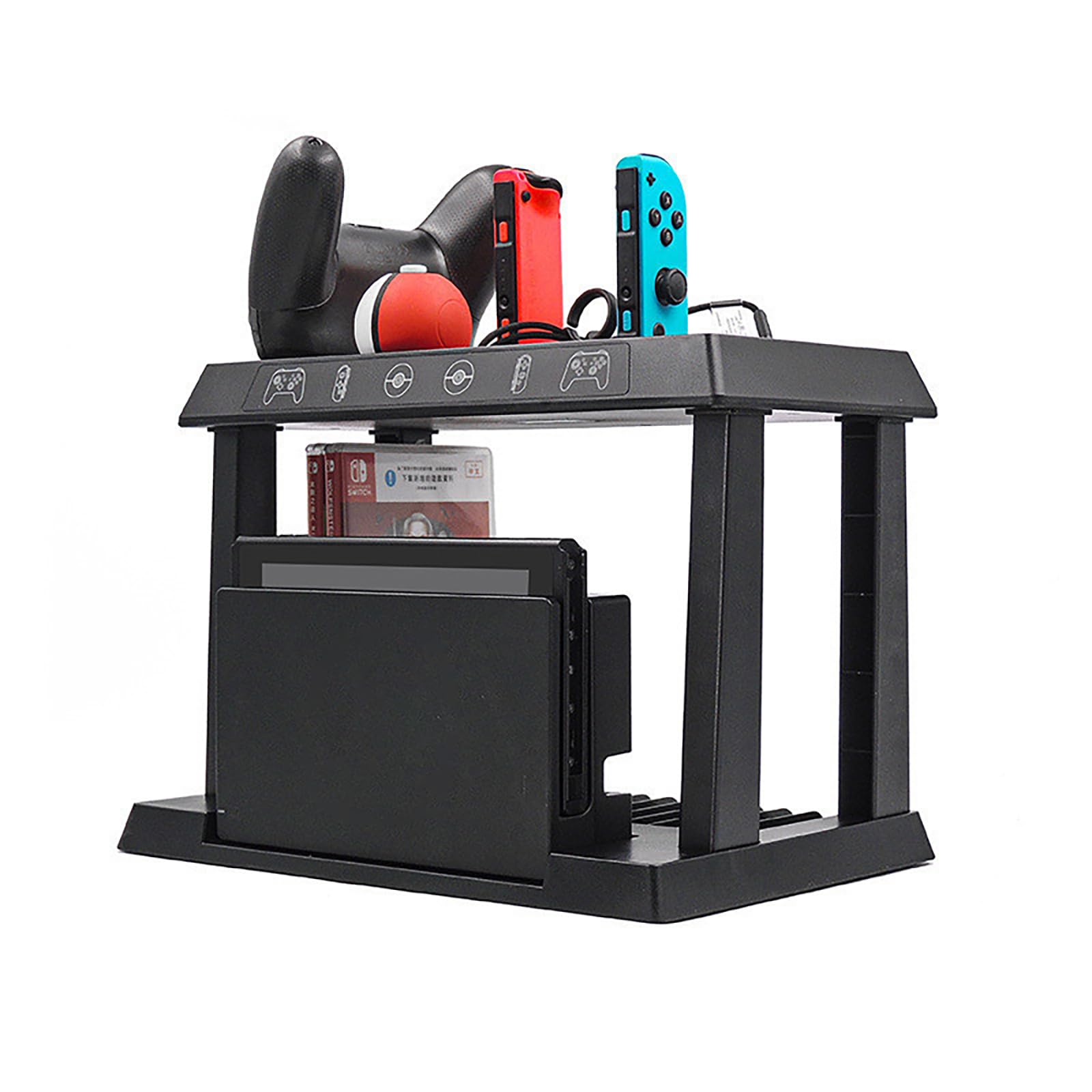Stazione di ricarica portatile Supporto per organizer portatile Stand Controller Stand con Slot di archiviazione per disco per controller di gioco