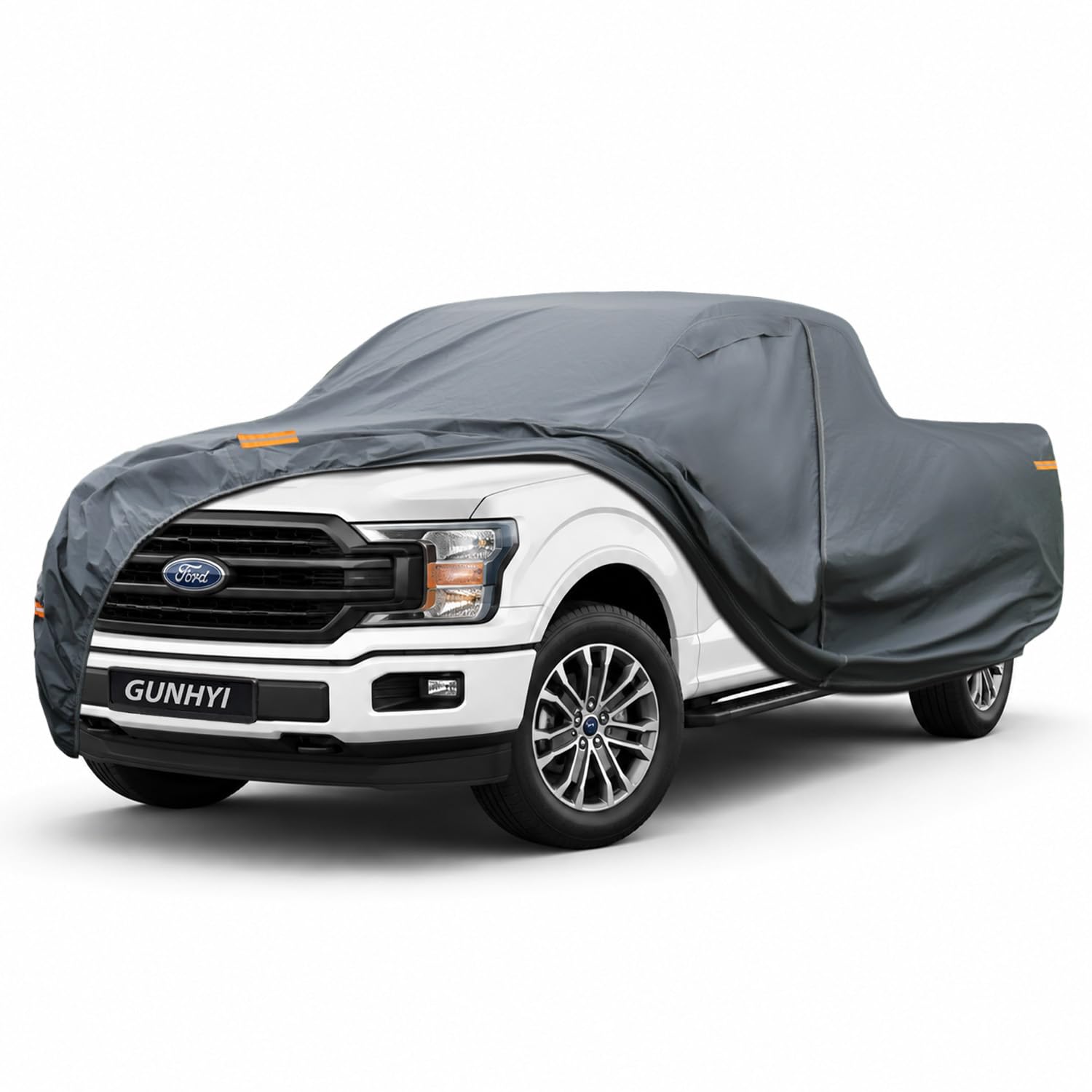 GUNHYI Premium Truck Cover Custom Fit Ford F-150 SuperCab Short Bed, 16 Layers Heavy Duty Truck Cover Waterproof All Weather with Zipper Door for Sun Rain Snow Dust Uv Protection