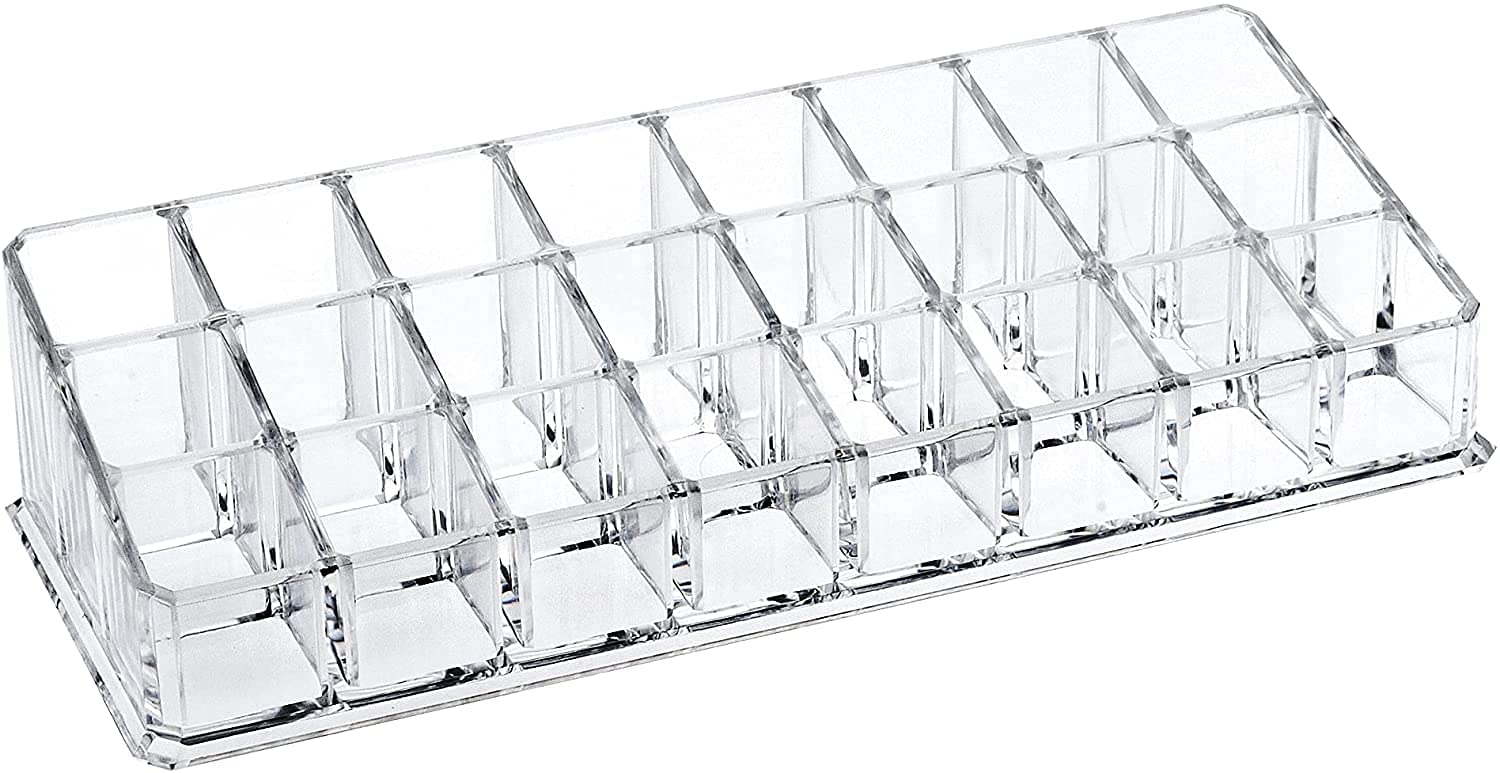 FreshDcart Transparent Cosmetic Organiser Lipstick Holder Nailpaint Storage Box with Cosmetics Organizer 24 Grid for Dressing Table, Women (FDCO23T)(Acrylic) (B08ZHW7T1Z) Amazon Price History, Amazon Price Tracker