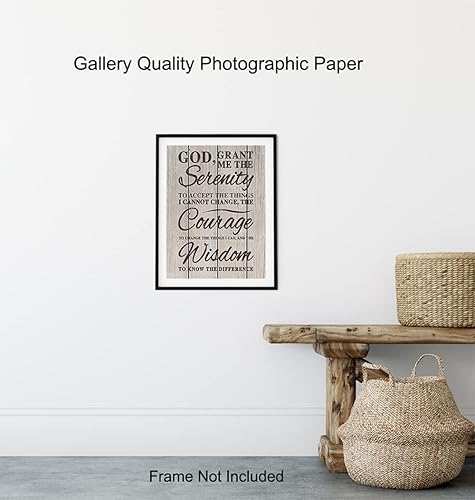 Miniatura 8 de Serenity Prayer Art Print - Rustic Shabby Chic Wall Art Poster - Gift for AA, Alcoholics Anonymous Members, Those in Recovery - Unique Home Decor