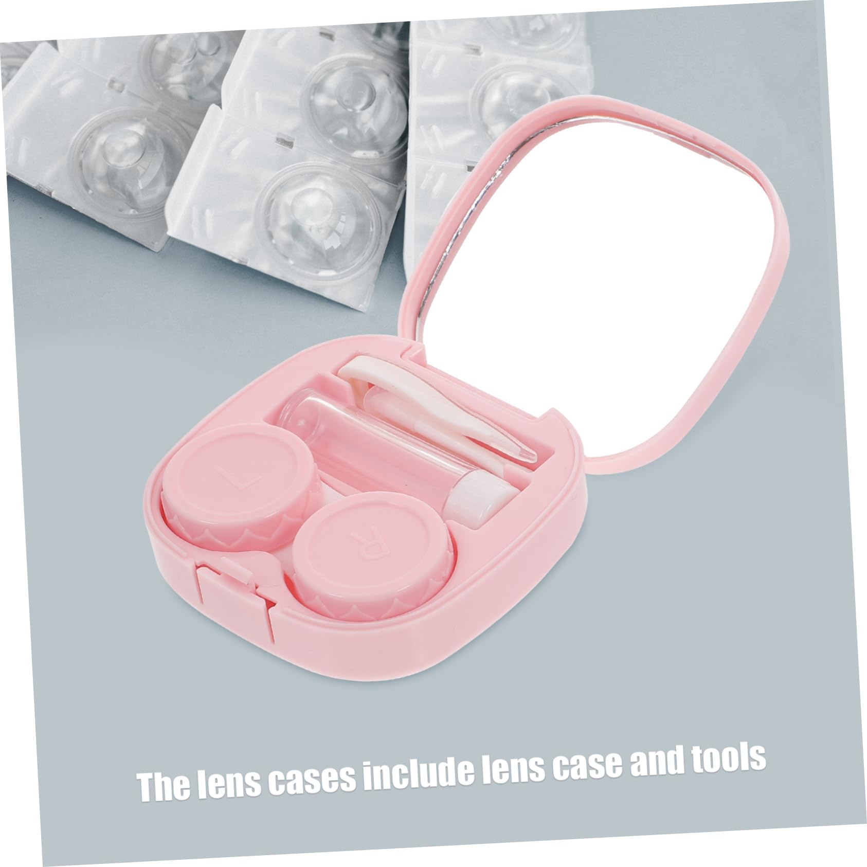 FRCOLOR 10sets Custodie Per Lenti Contatto Compatte e Resistenti Con Strumenti Inclusi Per Uso Esterno Colori e Pratiche e Facili Da Trasportare