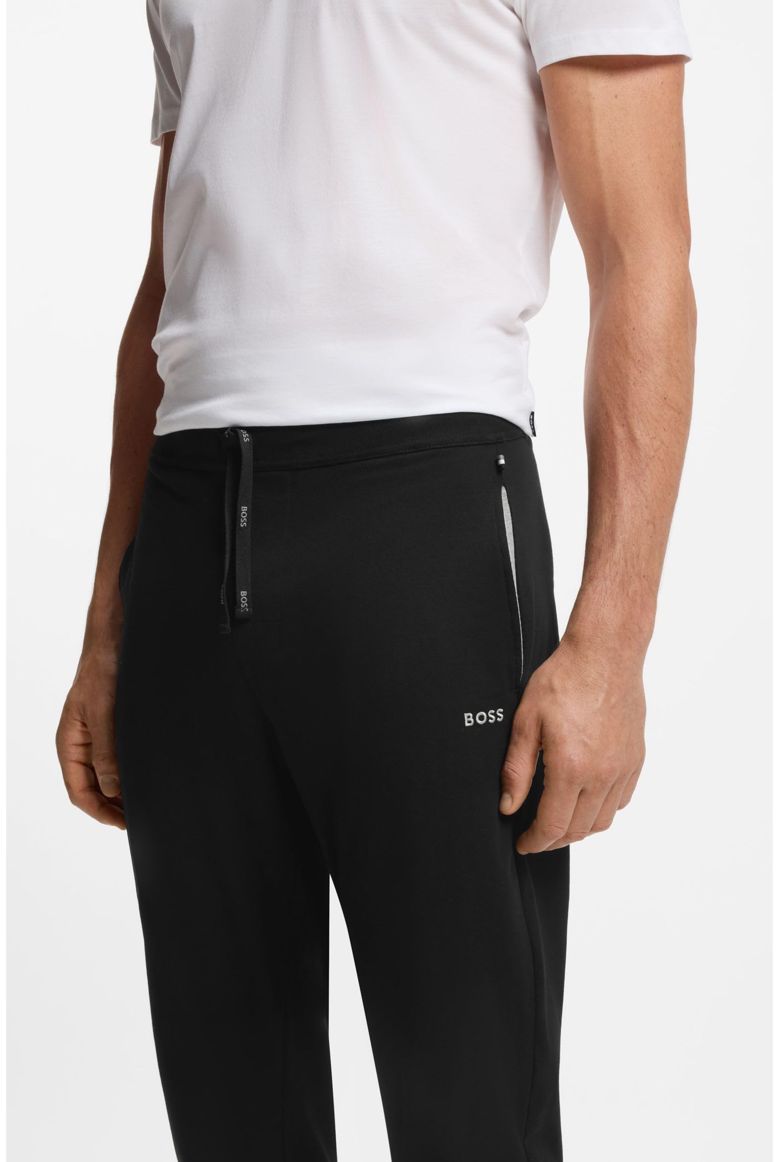 BOSS Hommes Mix&Match Pants Bas de survêtement en Coton Stretch à Logo brodé