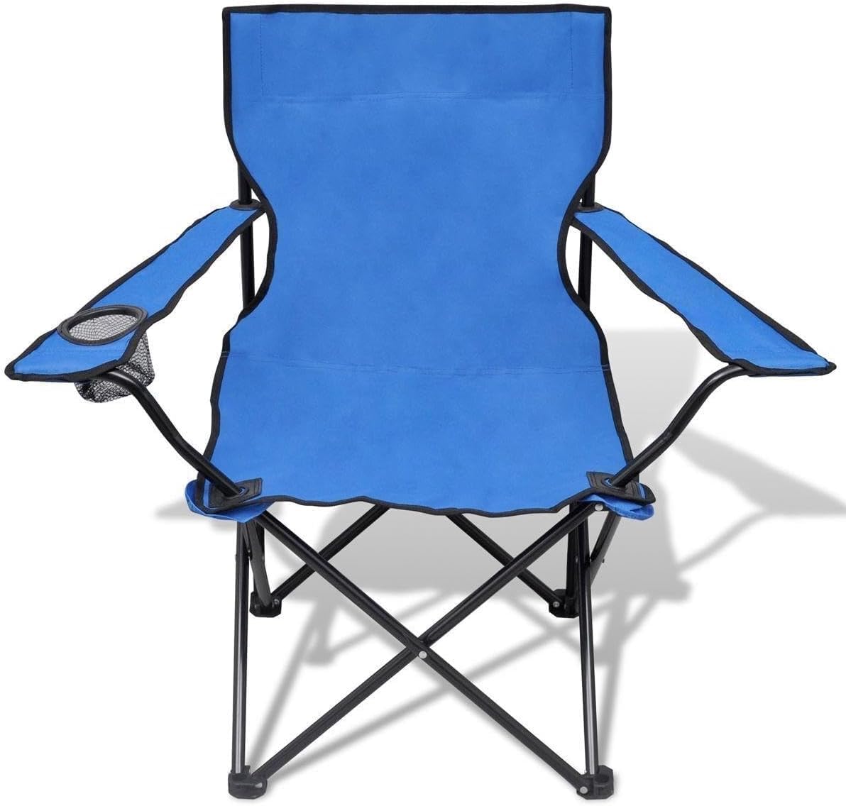 VIVAAS Lightweight Folding Camp Chair Portable Chairs with Cup Holder and Bag Perfect for Camping, Festivals, Garden, Caravan Trips, Fishing, Beach and BBQs Blue