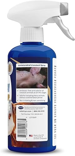Miniatura 3 de Vetericyn Plus Livestock Utility Spray | Spray para el cuidado de heridas, spray para tetinas, limpiador dérmico, fórmula segura, no tóxica y libre