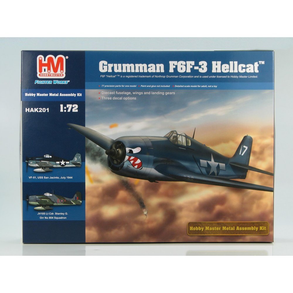 HMホビーマスター グラマンF6F-3 Hellcat 1/72 F6F-3 Hellcat 1:72 Diecast Model - Hobby Master HM-HA1119
