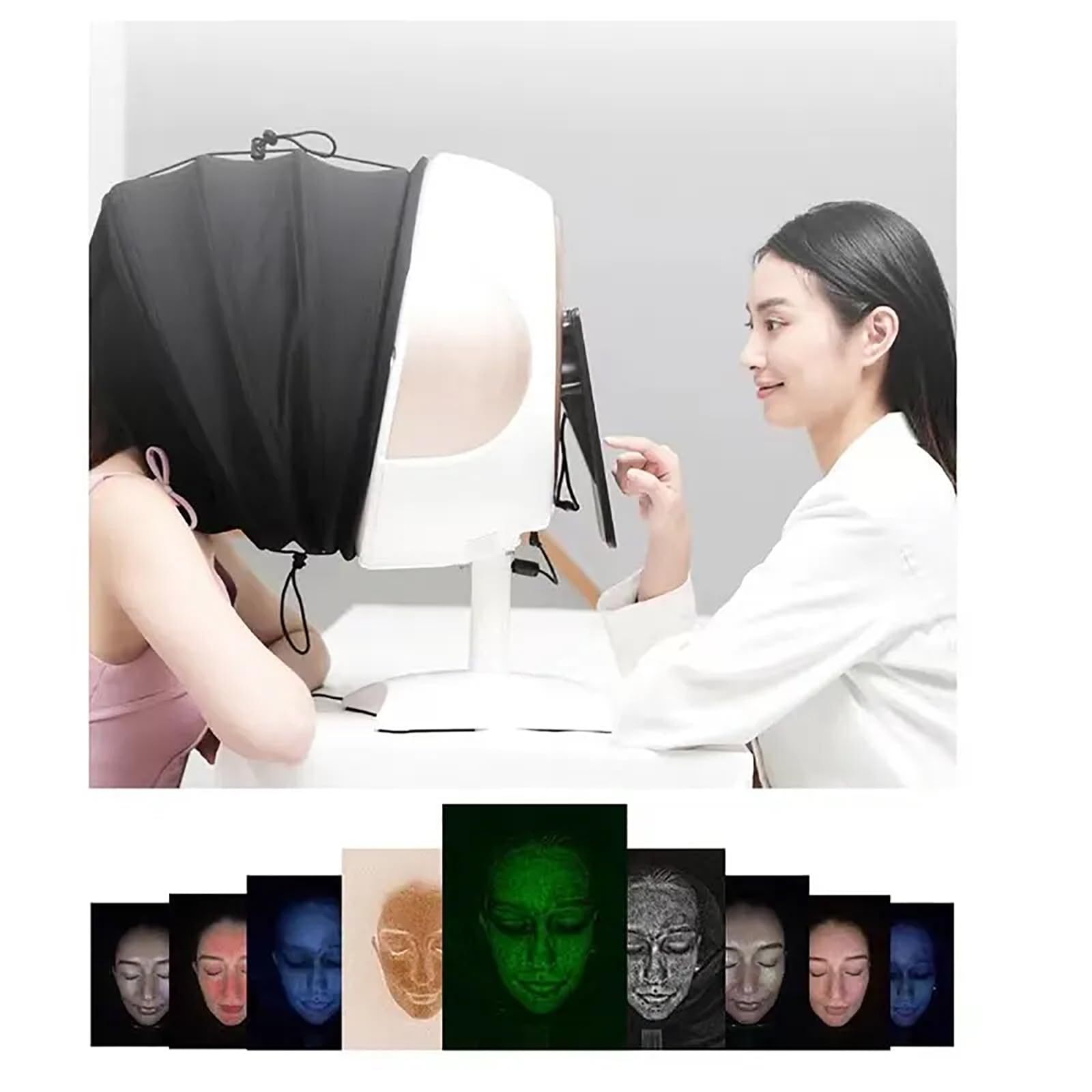 Analizador Piel AI,máquina Detección Problemas Piel con 8 Espectros Y Detección 14 Elementos,comparación Datos Y Predicción Piel Simulada,Informe Almacenamiento En La Nube, para Salón Belleza