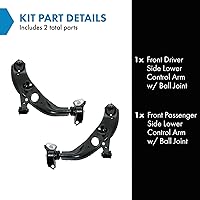 Vista 2 de TRQ Brazo de control delantero inferior con rótula compatible con Mazda 626 1998-2002