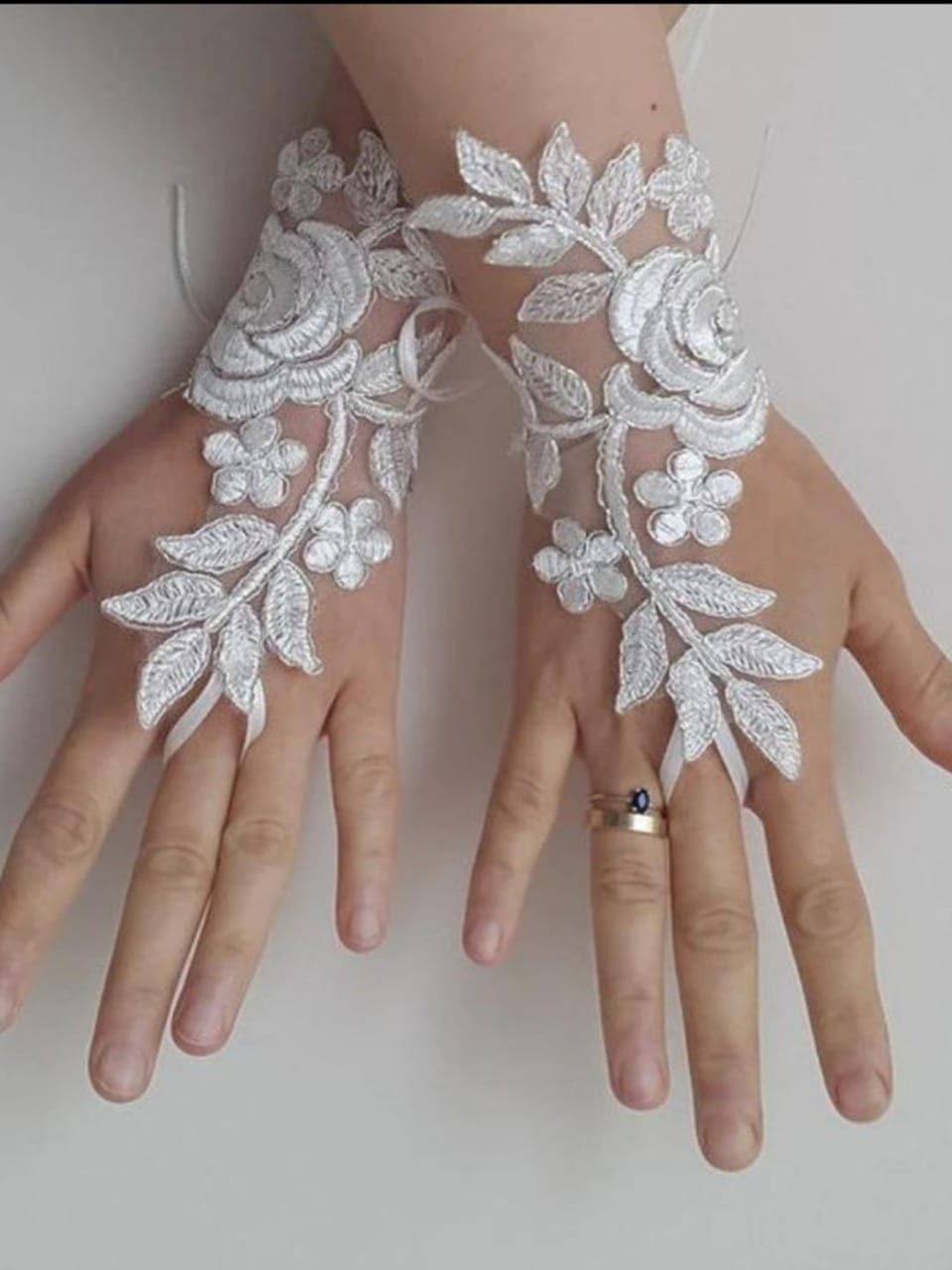Unique Bridal Short Gloves Embroidered Evening Women Gloves () Gloves-3-image-3