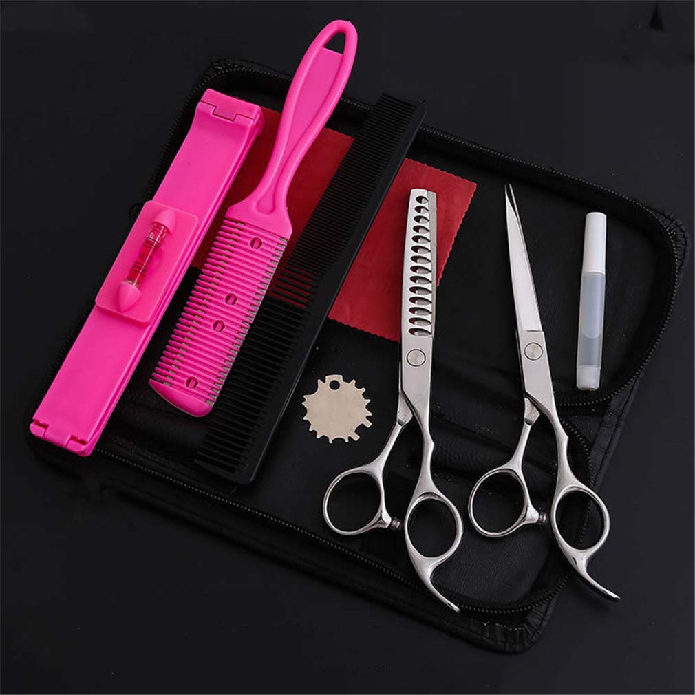 Friseur Scheren- 6,0 Zoll, Professional 12 Pcs Haar-Ausschnitt Scissor Set Edelstahl Salon Startseite Haare Shears- Gerade Schere Und Zähne Schere, Für Damen Herren Kinder