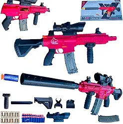 Fuzil Arma De Brinquedo Com Dardos Ventosa E Capsulas Rifle (VERMELHO)