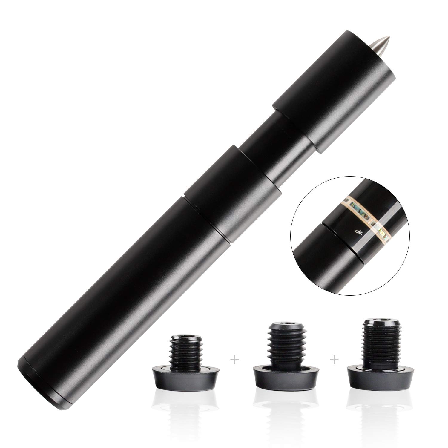 KONLLEN Pool Cue Extension with 3 Bumpers Carbon Fiber Billiards Extension Billiard Accessories for 