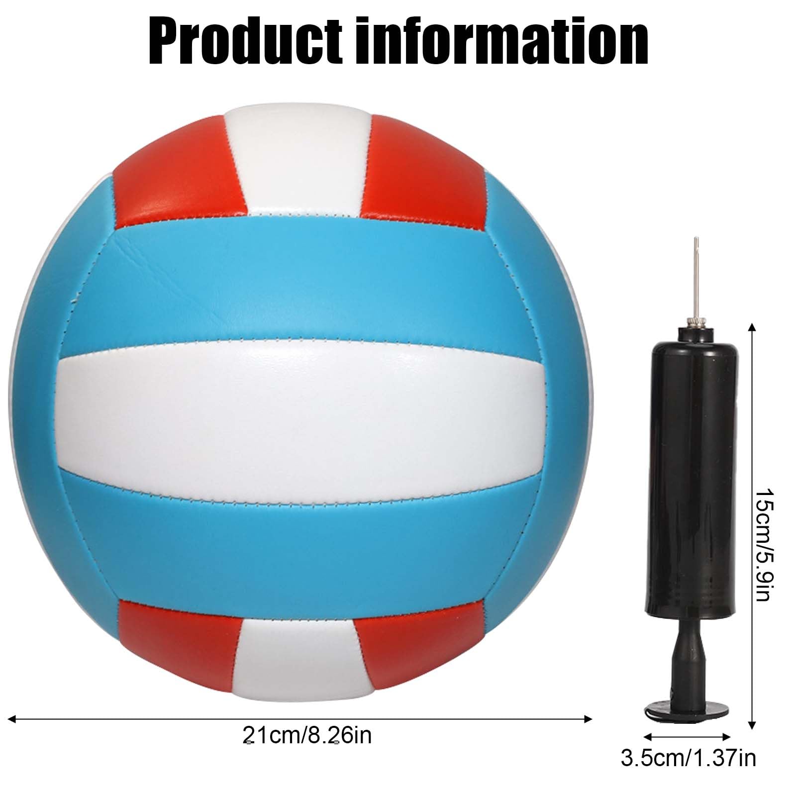 Pelota de voleibol oficial tamaño 5 PVC suave con bomba azul blanco rojo