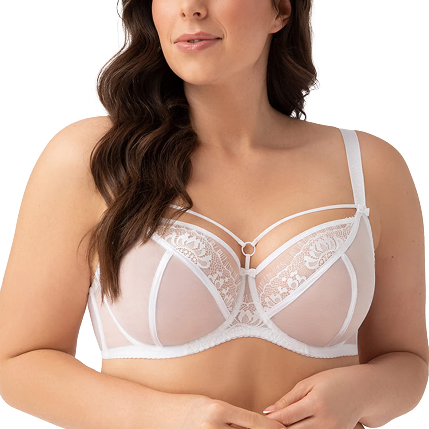 Gorsenia Underwired Lace Non Padded Bra K496 Paradise, White,30HH